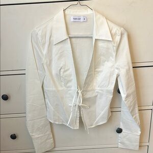 Tiger Mist White Long Sleeve Blouse